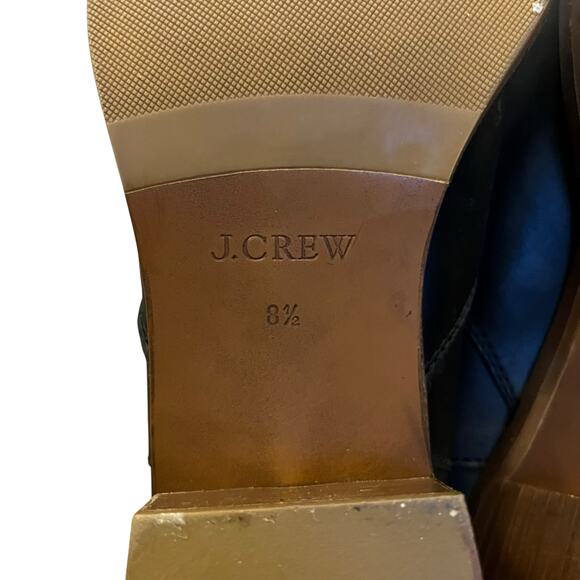 J.Crew Dean Black Leather Boots Silver Buckle Ankle Booties Mid Shaft Size 8.5 - Picture 3 of 10